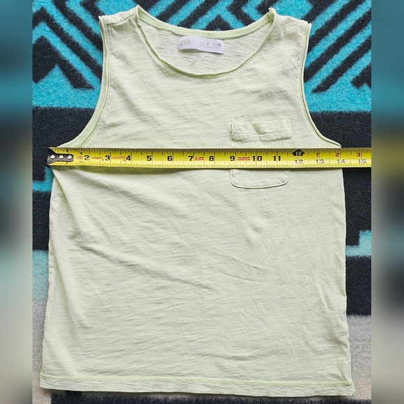 ZARA Kids Sleeveless Pocket Tank Tank Size 8 Mint Green - Picture 3 of 6